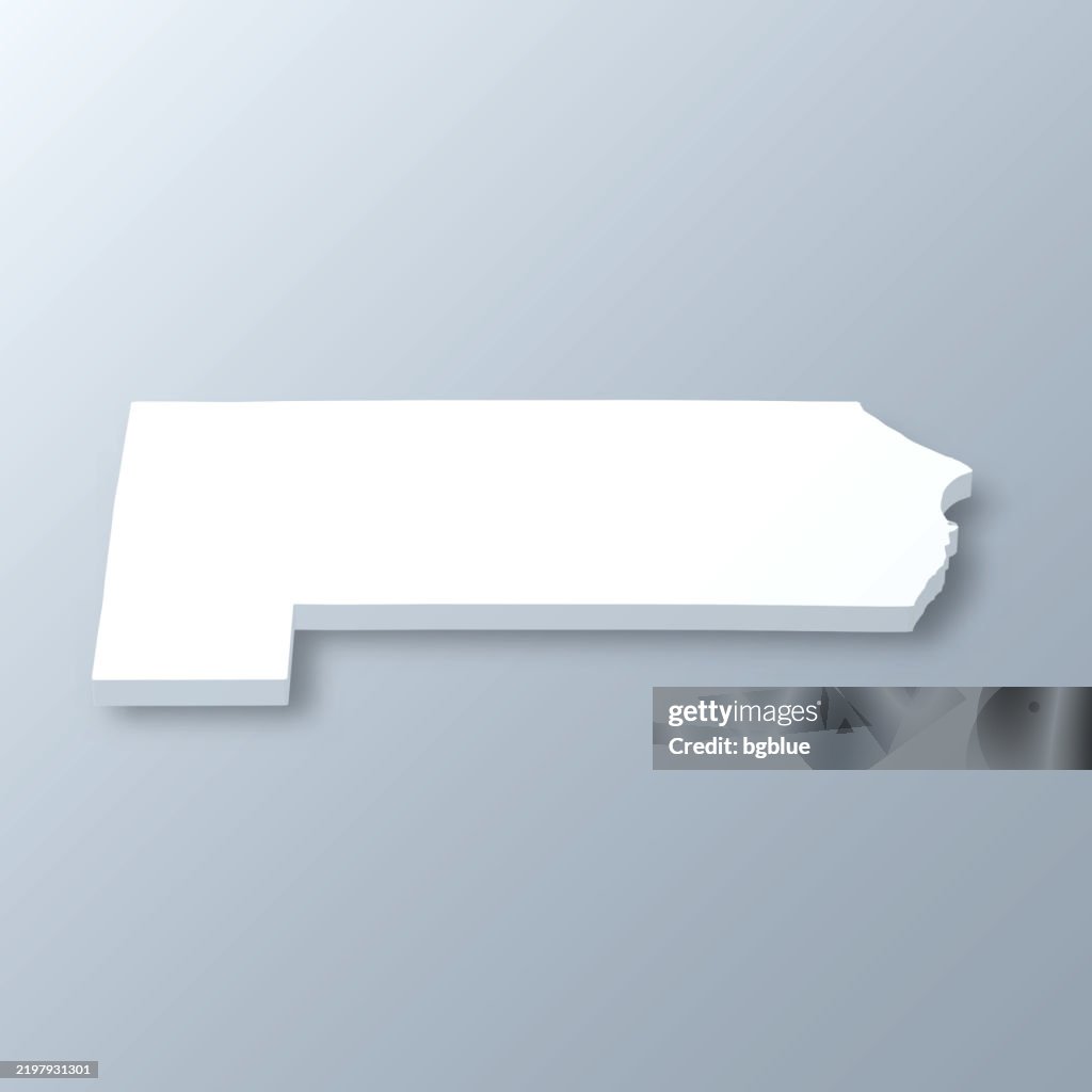 Racine County, Wisconsin. 3D Map on gray background