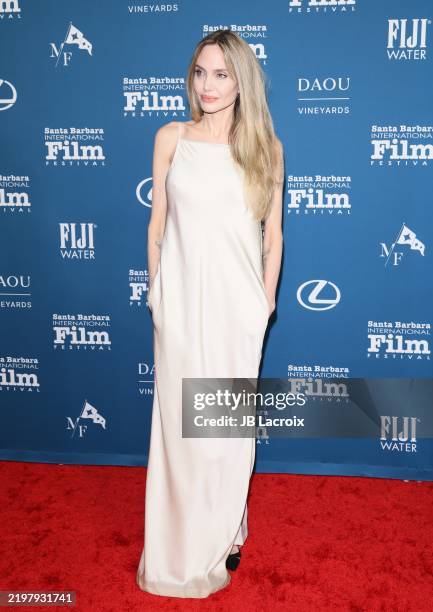 Angelina Jolie attends the 40th Annual Santa Barbara International Film Festival: Maltin Modern Master Award Honoring Angelina Jolie at The Arlington...