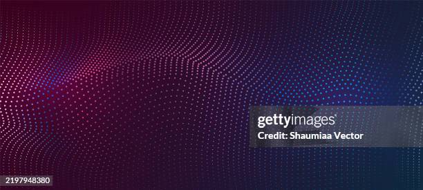 colorful gradient wave dotted lines on dark blue background. design template for ads, banner, poster, cover, web, brochure, wallpaper, and flyer. - water surface level stock illustrations