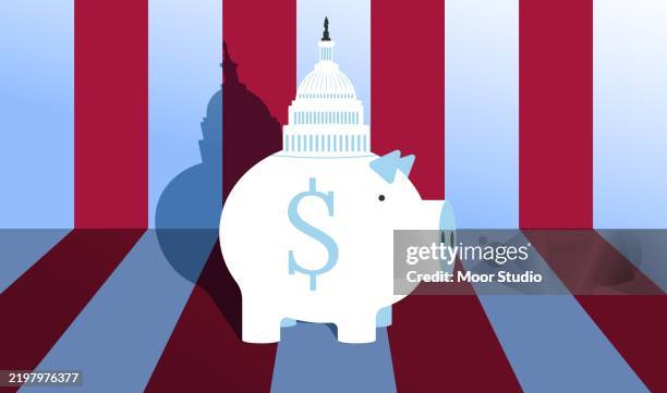 usa congress budget concept illustration - national landmark stock illustrations