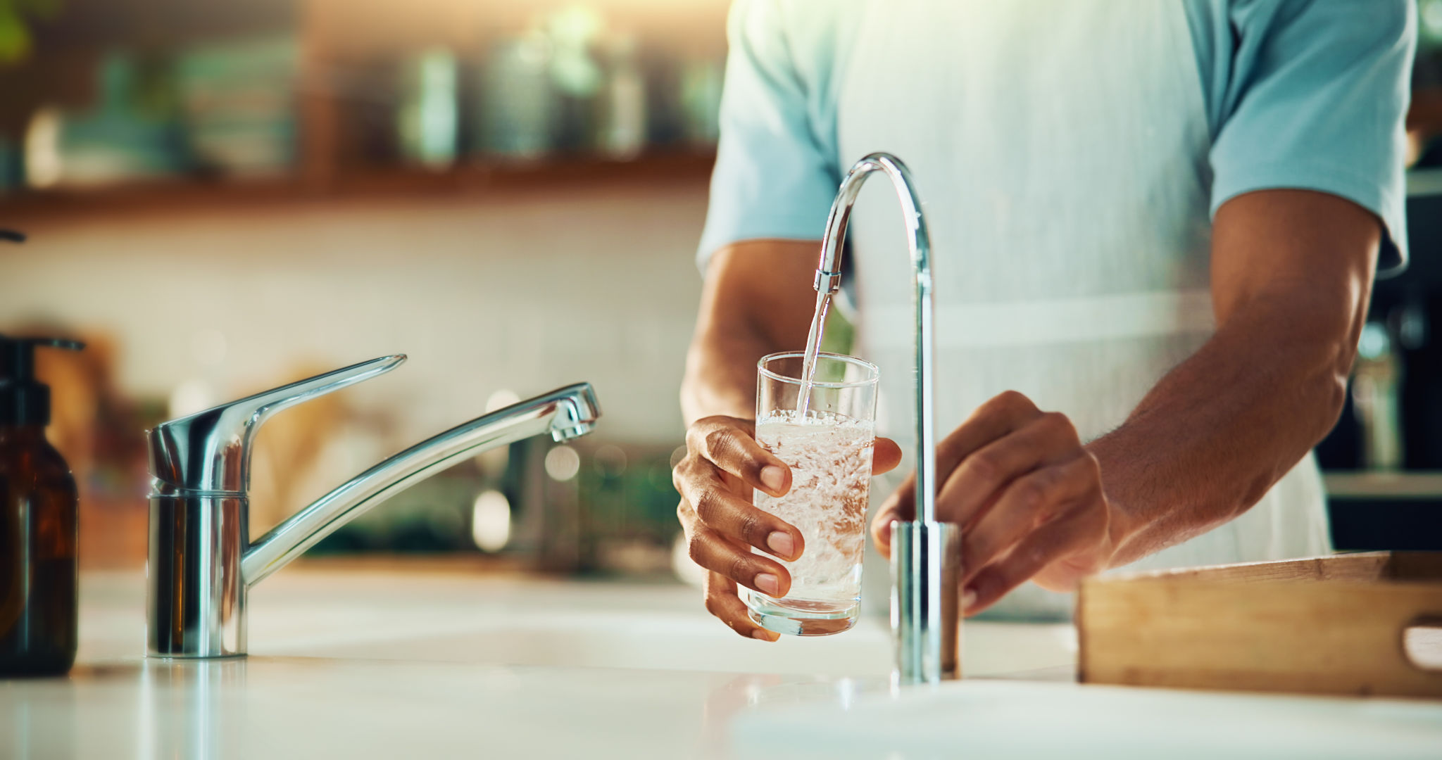 water pouring sink
