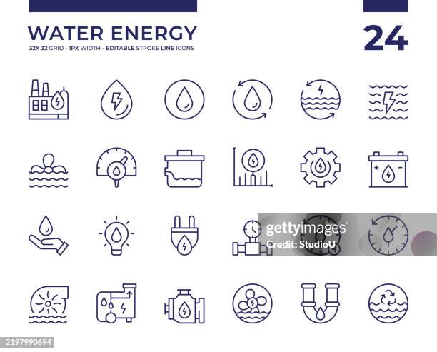 water energy - fließendes wasser stock-grafiken, -clipart, -cartoons und -symbole