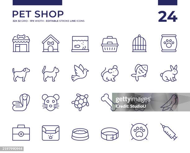 stockillustraties, clipart, cartoons en iconen met pet shop - kooi
