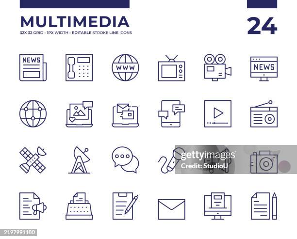 media elements - tv programming stock illustrations
