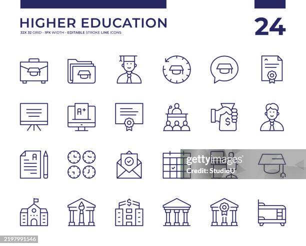higher education - part time icon stock illustrations