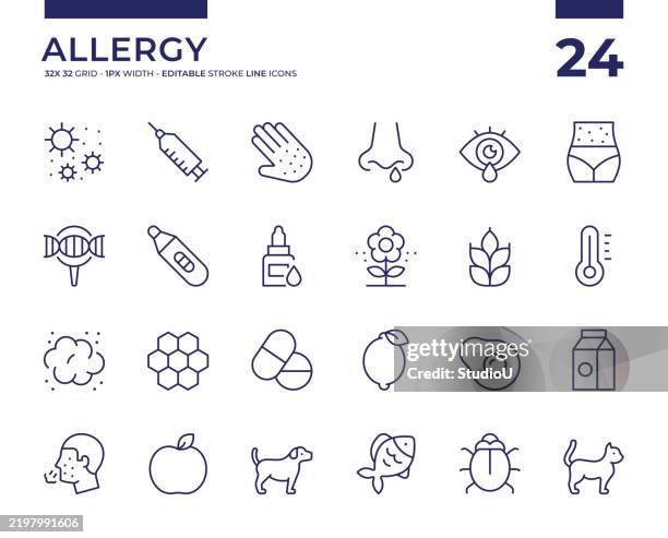 illustrazioni stock, clip art, cartoni animati e icone di tendenza di allergia - allergia
