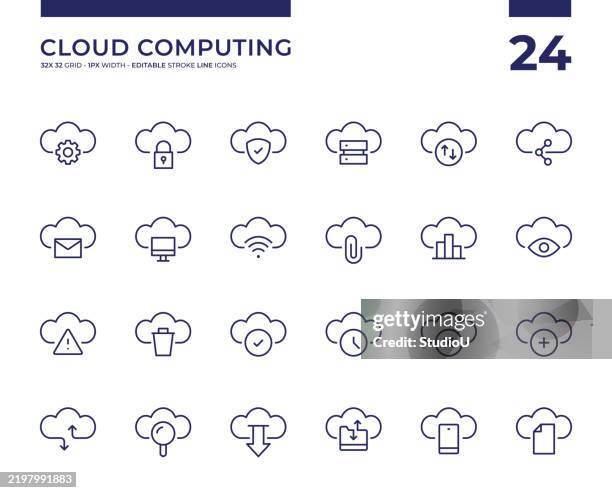 cloud computing - cloud computing stock illustrations