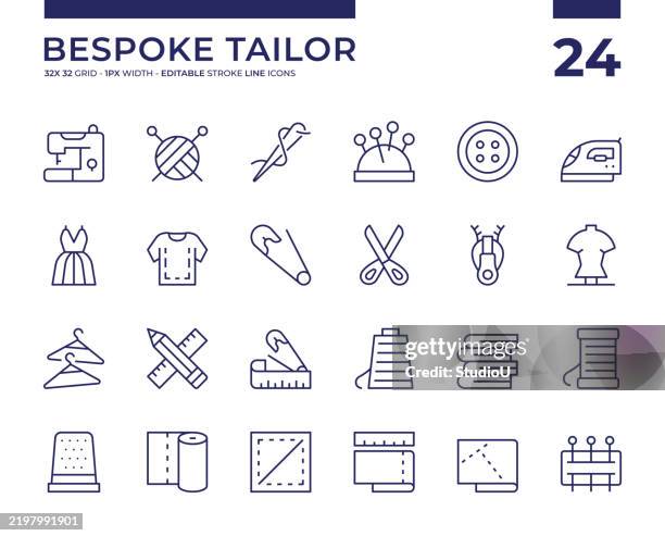 stockillustraties, clipart, cartoons en iconen met bespoke tailor - kunstnijverheid