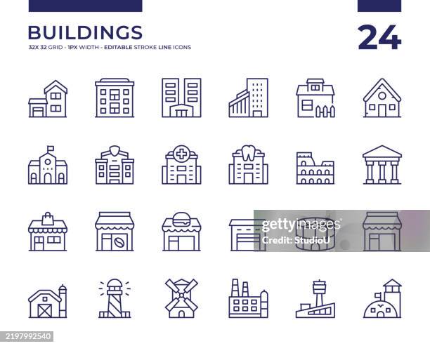 stockillustraties, clipart, cartoons en iconen met buildings - gebouw exterieur