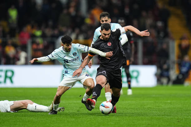 Kaan Ayhan of Galatasaray during the Turkish Super Lig 23rd week football match between Galatasaray and Adana Demirspor at RAMS Park in Istanbul,...
