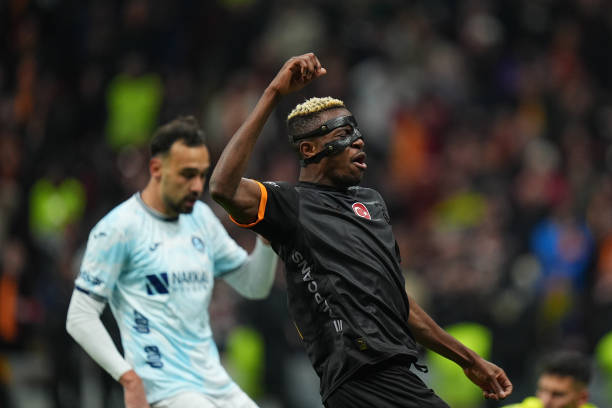 Osimhen of Galatasaray during the Turkish Super Lig 23rd week football match between Galatasaray and Adana Demirspor at RAMS Park in Istanbul,...