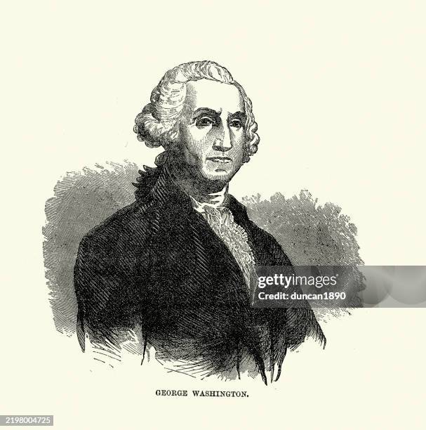george washington (february 22, 1732 – december 14, 1799) was a founding father and the first president of the united states, serving from 1789 to 1797 vintage illustration - 18th century stock illustrations