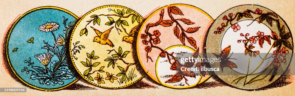 19th Century dinner and dessert porcelain: Plates