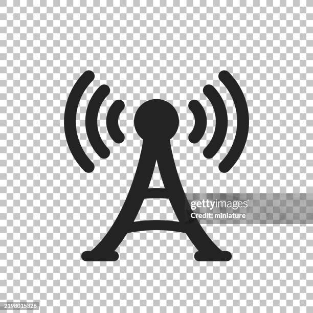 antenna icons - cell tower stock illustrations