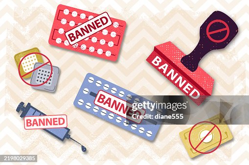 Banned Contraceptives Concept In Cut Paper Style Banned Contraceptives Concept In Cut Paper Style