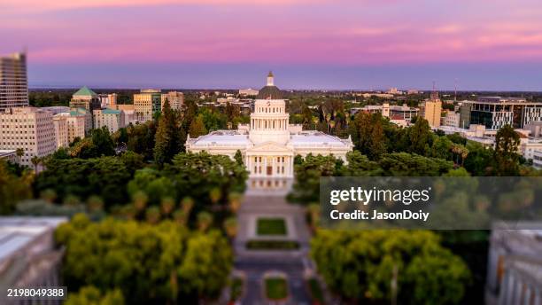 aerial view of sacramento state capitol - sacramento stock pictures, royalty-free photos & images