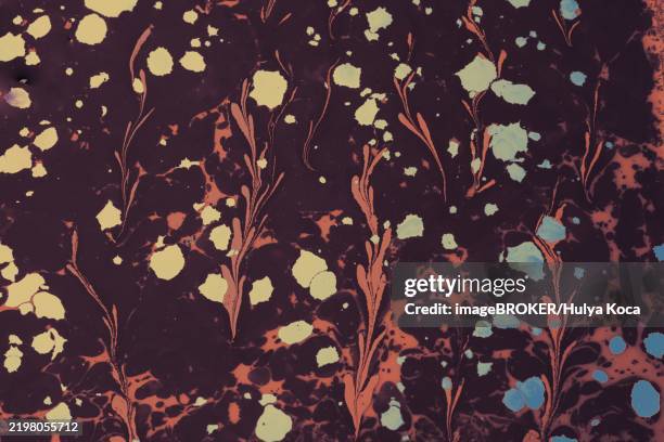 Abstract Marbling Floral Pattern For Fabric Tile Design Background ...