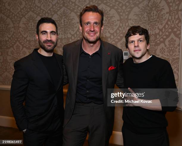 Brett Goldstein, Jason Segel and Jesse Eisenberg attend the AFI Awards at Four Seasons Hotel Los Angeles at Beverly Hills on February 06, 2025 in Los...