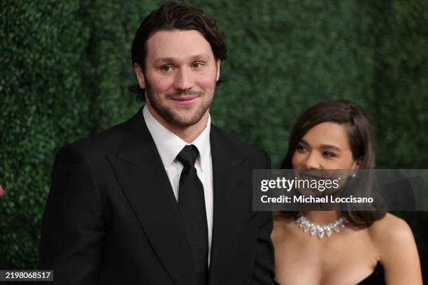 Josh Allen and Hailee Steinfeld attend the 14th Annual NFL Honors at Saenger Theatre on February 06, 2025 in New Orleans, Louisiana.