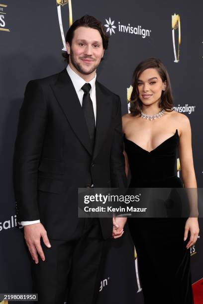 Josh Allen and Hailee Steinfeld attend the 14th Annual NFL Honors at Saenger Theatre on February 06, 2025 in New Orleans, Louisiana.