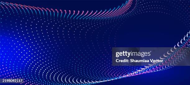 colorful gradient wave dotted lines on dark blue background. design template for ads, banner, poster, cover, web, brochure, wallpaper, and flyer. - water surface level stock illustrations