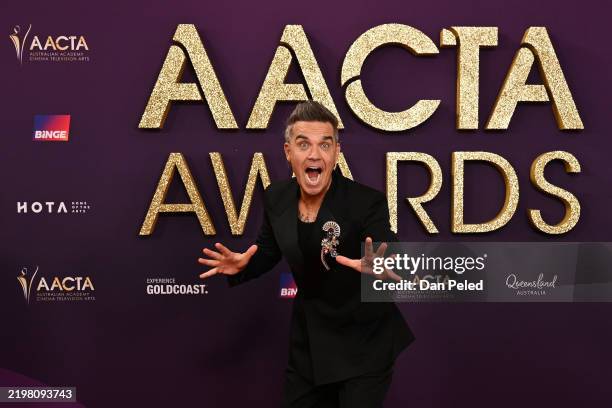 Robbie Williams attends the 2025 AACTA Awards Presented By Foxtel Group at HOTA on February 07, 2025 in Gold Coast, Australia.