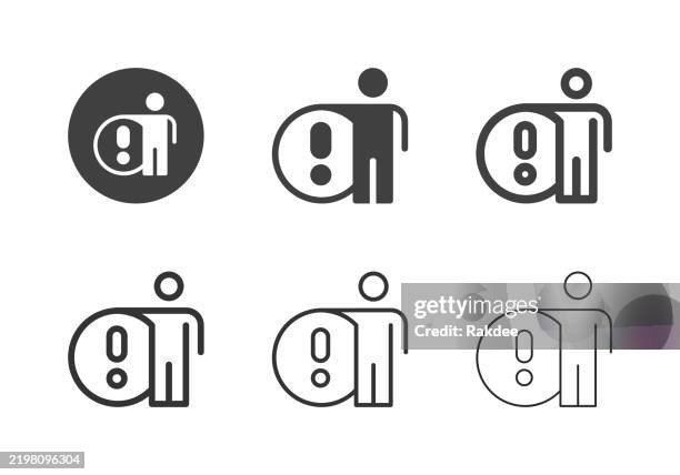 humanity warning icons - multi series - construction consulting stock illustrations