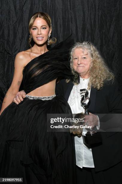 Kate Beckinsale and honoree Jenny Beavan, recipient of the CDGA Career Achievement Award, attend the 27th Costume Designers Guild Awards at Wilshire...
