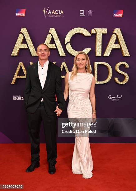 Vincent Fantauzzo and Asher Keddie attend the 2025 AACTA Awards Presented By Foxtel Group at HOTA on February 07, 2025 in Gold Coast, Australia.