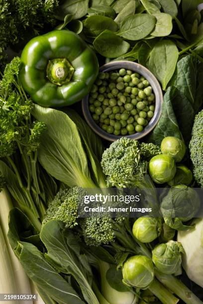 Abundance Of Fresh Green Vegetables Super Food Concept High-Res Stock Photo