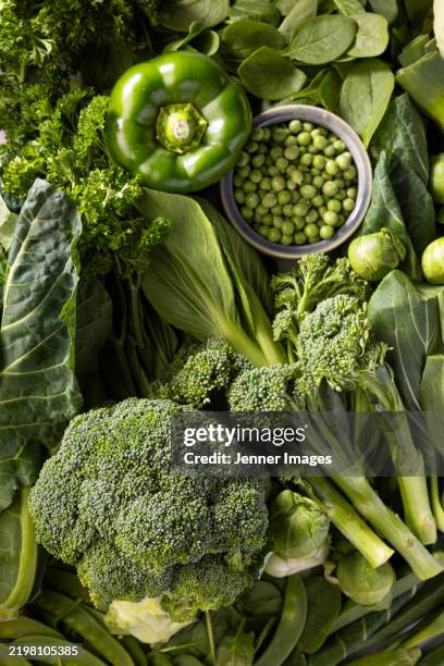 Abundance Of Fresh Green Vegetables Super Food Concept High-Res Stock Photo