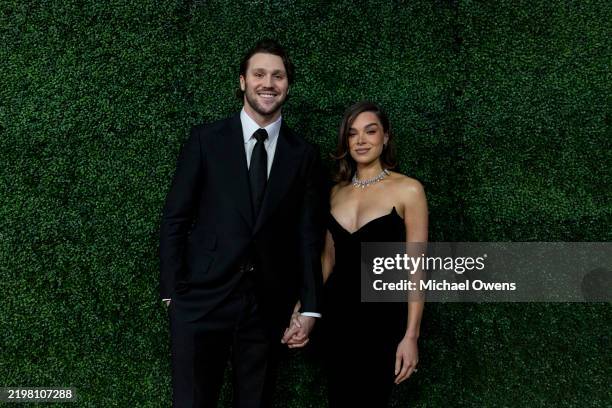 Josh Allen and Hailee Steinfeld pose for a photo on the red carpet the 14th Annual NFL Honors at Saenger Theatre on February 06, 2025 in New Orleans,...