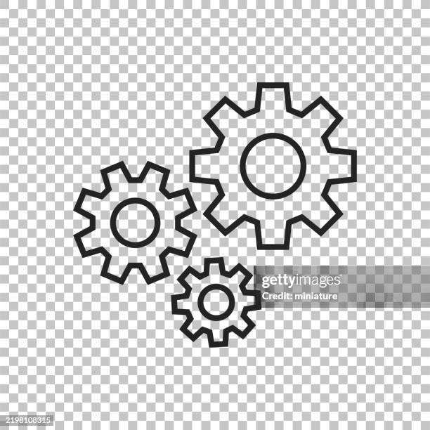 gear icons or settings symbol - three gears stock illustrations
