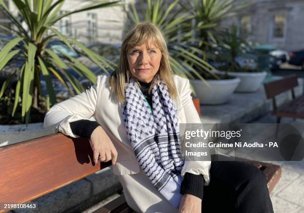Senator Frances Black at Leinster House, Dublin, where she has called for the government to enact a ban on trade with illegal Israeli settlements in...