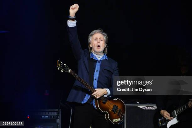 Sir Paul McCartney performs at The O2 Arena during his 'Got Back' world tour on December 18, 2024 in London, England.