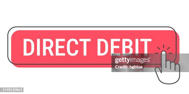 Direct Debit Click Button With Hand Cursor On White Background High-Res ...