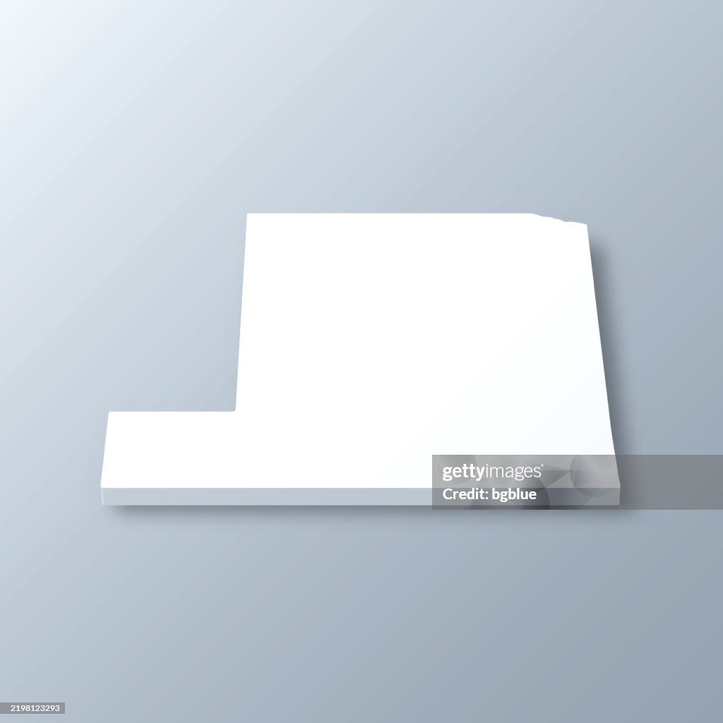 Gosper County, Nebraska. 3D Map on gray background