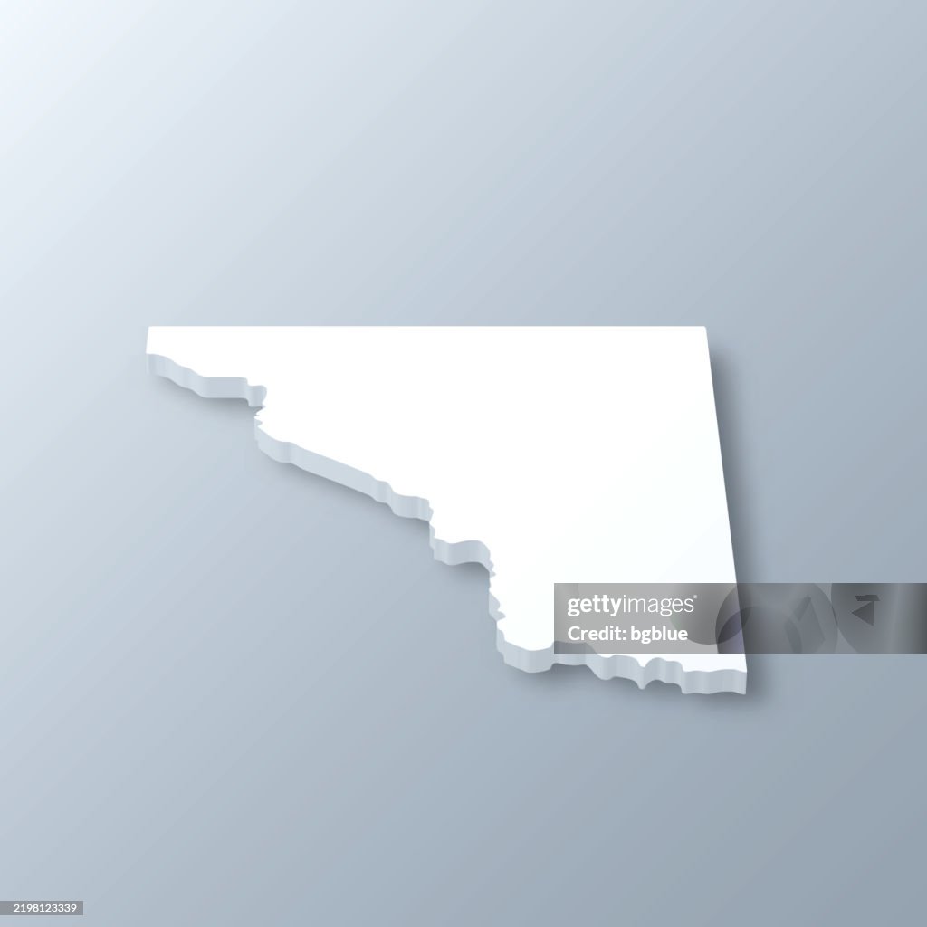 Cleveland County, Oklahoma. 3D Map on gray background