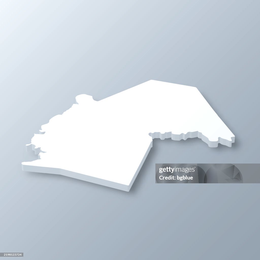 Butler County, Kentucky. 3D Map on gray background