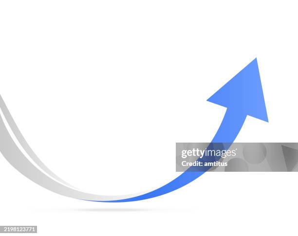 illustrazioni stock, clip art, cartoni animati e icone di tendenza di freccia crescente - punta di freccia