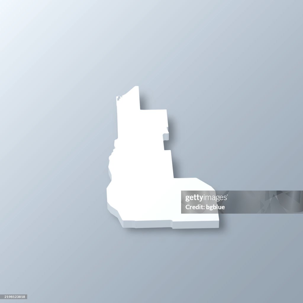 Cayuga County, New York. 3D Map on gray background