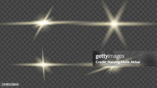 yellow light set with transparent background - flashlight dark stock illustrations