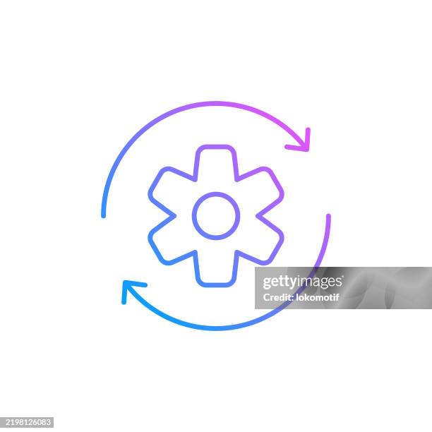 working process gradient color line icon. the icon is suitable for web design, mobile apps, ui, ux, and gui design. - building automation system stock illustrations
