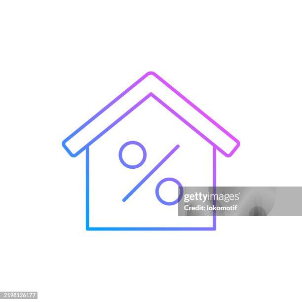 mortgage rates gradient color line icon. the icon is suitable for web design, mobile apps, ui, ux, and gui design. - mortgage document stock illustrations