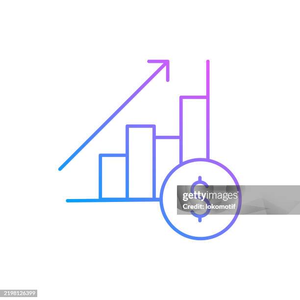 sales chart gradient color line icon. the icon is suitable for web design, mobile apps, ui, ux, and gui design. - saving for the future stock illustrations