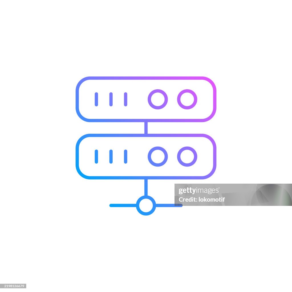 Network Server Gradient Color Line Icon. The Icon is suitable for web design, mobile apps, UI, UX, and GUI design.