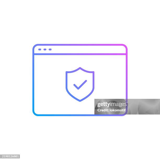 vpn browsing gradient color line icon. the icon is suitable for web design, mobile apps, ui, ux, and gui design. - operating system stock illustrations