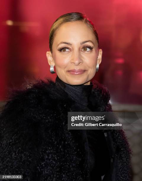 Fashion designer and actress Nicole Richie is seen arriving to the YSL Beauty Candy Club pop-up experience celebrating the viral Candy Glaze Lip...