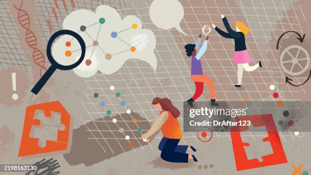 ilustraciones, imágenes clip art, dibujos animados e iconos de stock de concepto de autismo - autismo