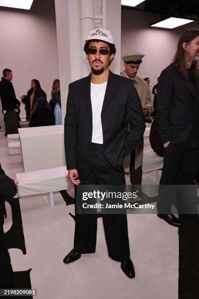 Bad Bunny attends the Calvin Klein Collection fashion show during February 2025 New York Fashion Week on February 07, 2025 in New York City.